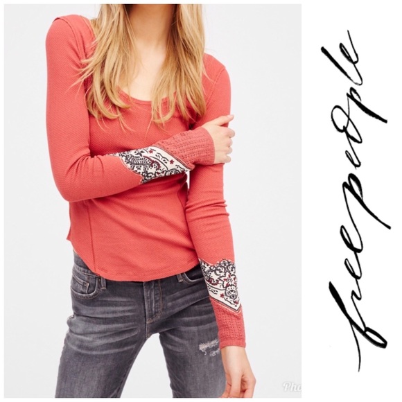 Free People Tops - *HOST PICK* Free People Bandana Cuff Long Sleeve